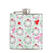 achtergrondpatroon pastelbloem heupfles (Voorkant)