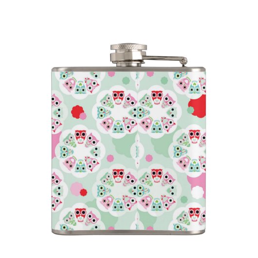 achtergrondpatroon pastelbloem heupfles (Achterkant)