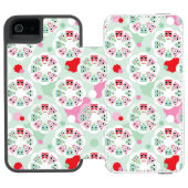 achtergrondpatroon pastelbloem incipio iPhone portemonnee hoesje (Agenda Open)