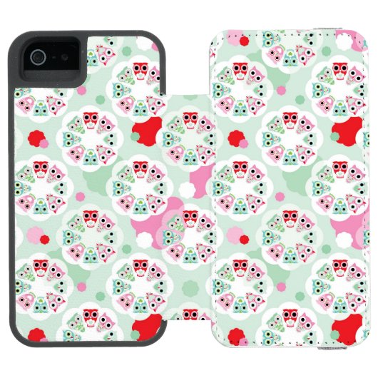 achtergrondpatroon pastelbloem incipio iPhone portemonnee hoesje (Agenda Open)