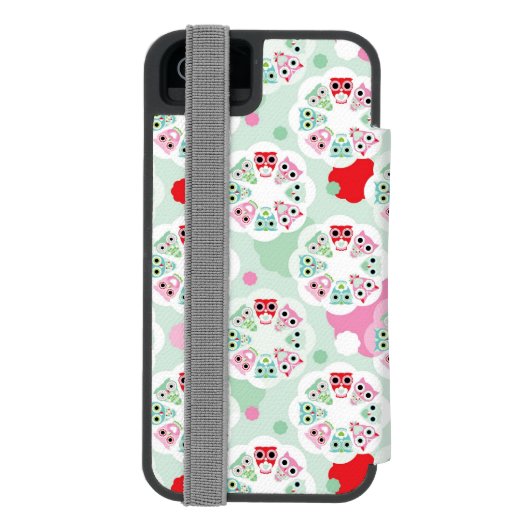 achtergrondpatroon pastelbloem incipio iPhone portemonnee hoesje (Agenda Achterkant)