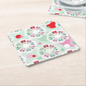 achtergrondpatroon pastelbloem kartonnen onderzetters (Schuin)