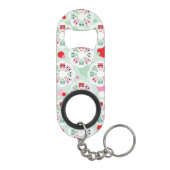 achtergrondpatroon pastelbloem sleutelhanger flessenopener (Achterkant)