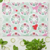 achtergrondpatroon pastelbloem theedoek (Gevouwen)