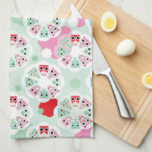 achtergrondpatroon pastelbloem theedoek (Quarter Fold)