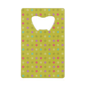 Achtergrondpatroon poka-dot creditkaart flessenopener (Voorkant)
