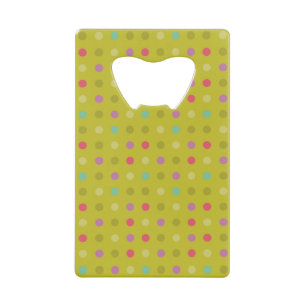 Achtergrondpatroon poka-dot creditkaart flessenopener