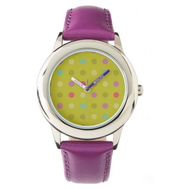 Achtergrondpatroon poka-dot horloge (Voorkant)