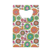 achtergrondpatroon van doodbloemen creditkaart flessenopener (Achterkant)