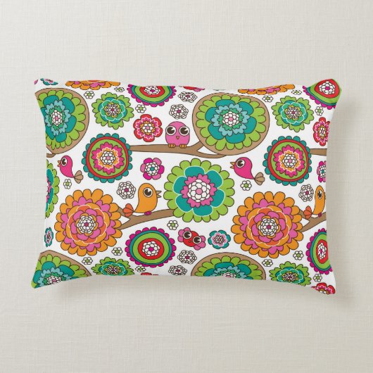 achtergrondpatroon van doodbloemen decoratief kussen (Achterkant)