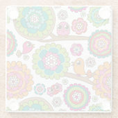 achtergrondpatroon van doodbloemen glazen onderzetter (Achterkant)