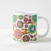 achtergrondpatroon van doodbloemen grote koffiekop (Rechts)