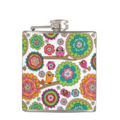 achtergrondpatroon van doodbloemen heupfles (Voorkant)