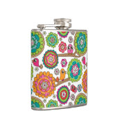 achtergrondpatroon van doodbloemen heupfles (Rechts)