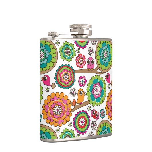 achtergrondpatroon van doodbloemen heupfles (Rechts)