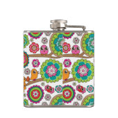 achtergrondpatroon van doodbloemen heupfles (Achterkant)