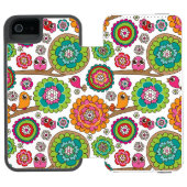 achtergrondpatroon van doodbloemen incipio iPhone portemonnee hoesje (Agenda Open)