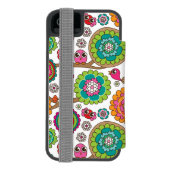 achtergrondpatroon van doodbloemen incipio iPhone portemonnee hoesje (Agenda Achterkant)