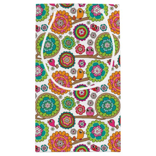 achtergrondpatroon van doodbloemen klein cadeauzakje (Achterkant)