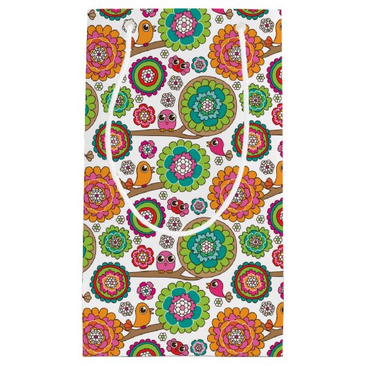 achtergrondpatroon van doodbloemen klein cadeauzakje (Voorkant)