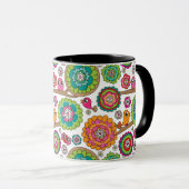 achtergrondpatroon van doodbloemen mok (Voorkant rechts)