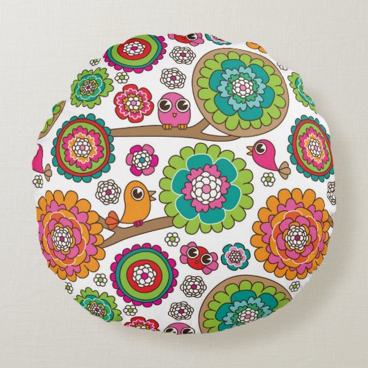 achtergrondpatroon van doodbloemen rond kussen (Voorkant)