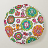 achtergrondpatroon van doodbloemen rond kussen (Achterkant)