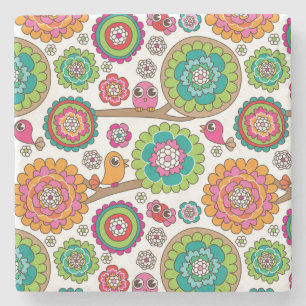 achtergrondpatroon van doodbloemen stenen onderzetter