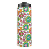 achtergrondpatroon van doodbloemen thermosbeker (Voorkant)