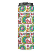 achtergrondpatroon van doodbloemen thermosbeker (Achterkant)