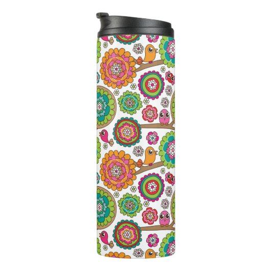 achtergrondpatroon van doodbloemen thermosbeker (Geroteerd rechts)