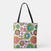 achtergrondpatroon van doodbloemen tote bag (Achterkant)