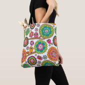 achtergrondpatroon van doodbloemen tote bag (Dichtbij)