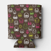 Achtergrondpatroon van kleurrijke uil blikjeskoeler (Achterkant)