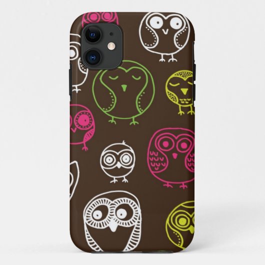 Achtergrondpatroon van kleurrijke uil Case-Mate iPhone case (Achterkant)