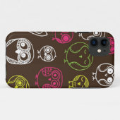 Achtergrondpatroon van kleurrijke uil Case-Mate iPhone case (Achterkant (horizontaal))