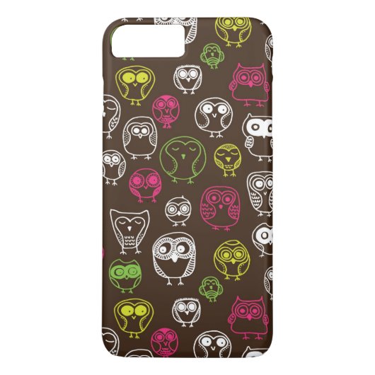 Achtergrondpatroon van kleurrijke uil Case-Mate iPhone case (Achterkant)