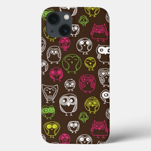 Achtergrondpatroon van kleurrijke uil Case-Mate iPhone case (Achterkant)