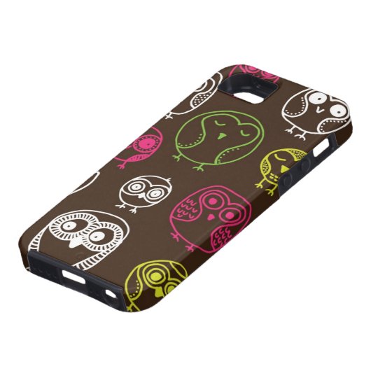 Achtergrondpatroon van kleurrijke uil Case-Mate iPhone case (Onderkant)