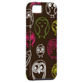 Achtergrondpatroon van kleurrijke uil Case-Mate iPhone case (Back/Rechts)