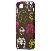 Achtergrondpatroon van kleurrijke uil Case-Mate iPhone case (Achterkant Links)