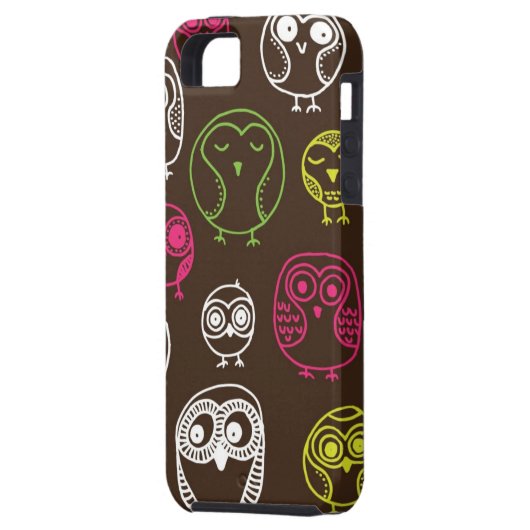 Achtergrondpatroon van kleurrijke uil Case-Mate iPhone case (Achterkant Links)
