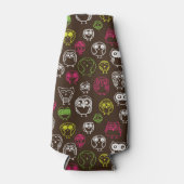 Achtergrondpatroon van kleurrijke uil flesjeskoeler (Voorkant)