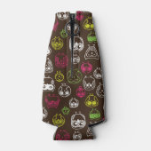 Achtergrondpatroon van kleurrijke uil flesjeskoeler (Achterkant)