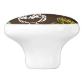 Achtergrondpatroon van kleurrijke uil keramische knop (Zijkant)