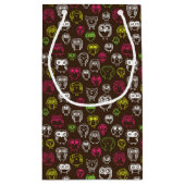 Achtergrondpatroon van kleurrijke uil klein cadeauzakje (Achterkant)