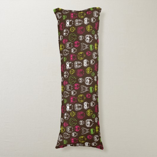 Achtergrondpatroon van kleurrijke uil lichaamskussen (Voorkant Verticaal)