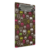 Achtergrondpatroon van kleurrijke uil mini klembord (Schuin)