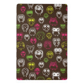 Achtergrondpatroon van kleurrijke uil mini klembord (Achterkant)