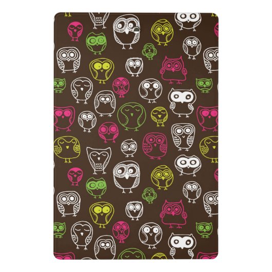 Achtergrondpatroon van kleurrijke uil mini klembord (Achterkant)